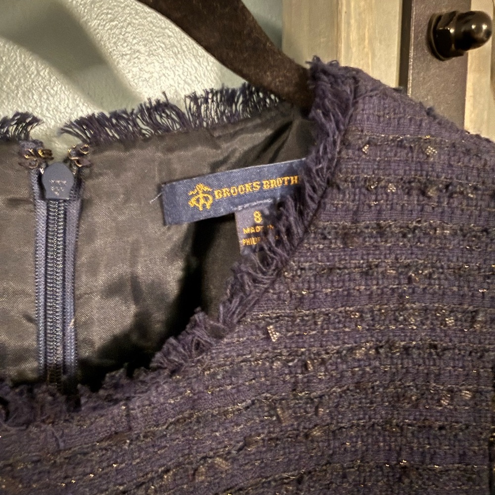 Brooks Brothers Navy Textured Mini Dress - Picture 2 of 3